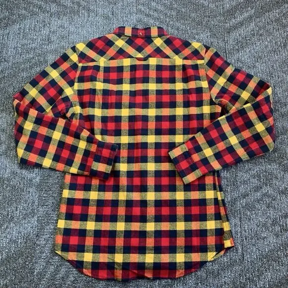 Fjallraven Flannel Shirt Mens Large Red Plaid Skog Slim Fit Long Sleeve Outdoor - Picture 6 of 10